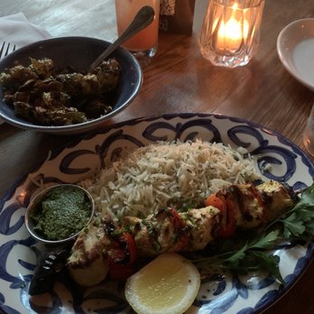 Aba - Grilled Chicken kebab, Brussels Sprouts,  CACTUS KING (8oz) - Mediterranean Near Me - Chicago, Illinois