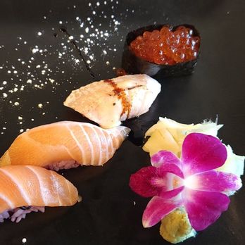 Kuro Sushi - Salmon nigiri sampler - Sushi Bars Near Me - Bellevue, Washington Kuro Sushi - Salmon nigiri sampler - Sushi Bars Near Me - Bellevue, Washington