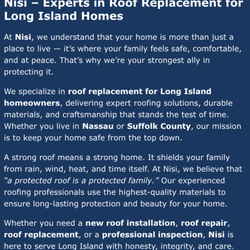 Nisi Home Improvement - Roof Replacement