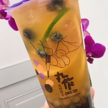 Tiny Batch Boba Co. - Signature Fruit Tea with Double Boba - crystal and brown sugar. - Bubble Tea Near Me - Tampa, Florida