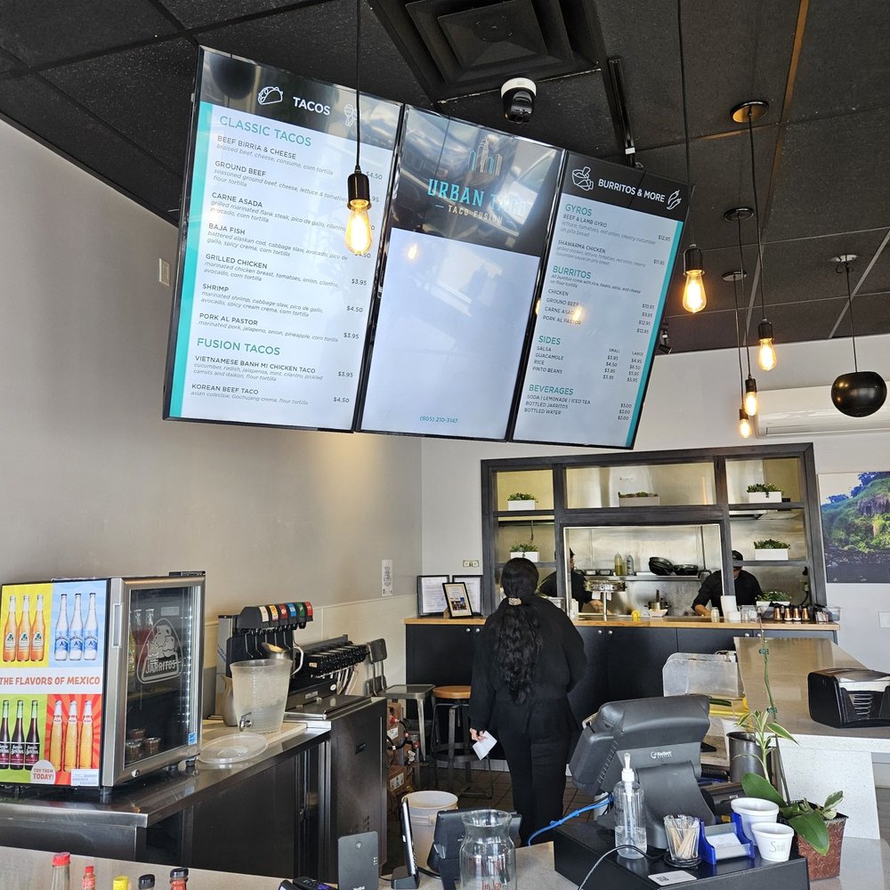 Urban Taco - Their menu and cash register - Tacos Near Me - Simi Valley, California Urban Taco - Their menu and cash register - Tacos Near Me - Simi Valley, California