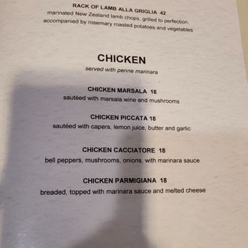 Renato's - Menu 5 of 7, January 2026. Chicken and Lamb dishes. - Pizza Near Me - Westminster, California