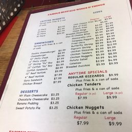 Menu side one