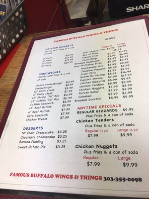 Menu photo 5 Famous Buffalo Wings & Things Denver, CO