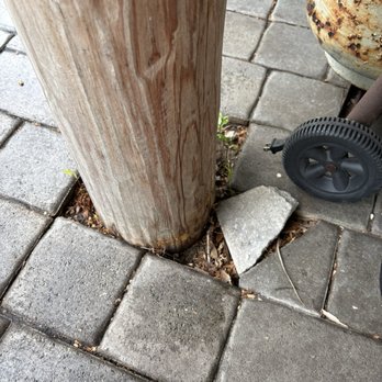 Island Time Tiki Huts & Bars - Broken pavers during construction with no attempt or offer to replace - Landscaping Near Me Island Time Tiki Huts & Bars - Broken pavers during construction with no attempt or offer to replace - Landscaping Near Me