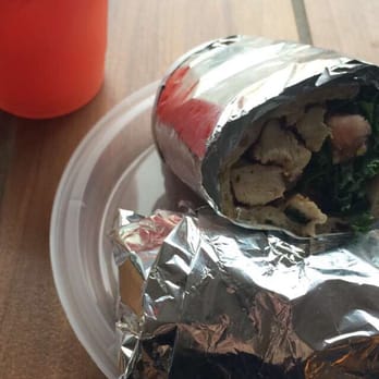 Zeke's - Create your own Pita: chicken, balsamic-ginger, kale, spinach, & tomatoes~! With watermelon juice... YUM! - Coffee & Tea Near Me - Norfolk, Virginia Zeke's - Create your own Pita: chicken, balsamic-ginger, kale, spinach, & tomatoes~! With watermelon juice... YUM! - Coffee & Tea Near Me - Norfolk, Virginia