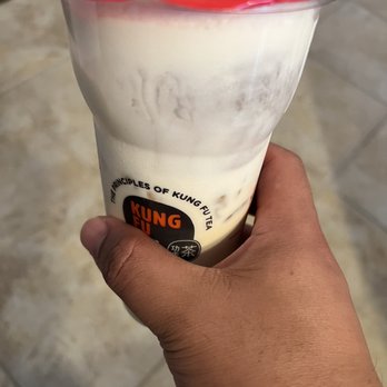 Kung Fu Tea - Kung Fu Milk Green Tea w/ crystal boba - Bubble Tea Near Me - Ashburn, Virginia