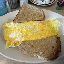 Rosalie's Restaurant - Cheese omelette. Sadly, not light and fluffy