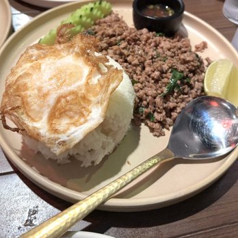 Hanuman Thai Eatery - The best Basil Ground pork over rice ! YUM - Thai Near Me - Orange, California Hanuman Thai Eatery - The best Basil Ground pork over rice ! YUM - Thai Near Me - Orange, California