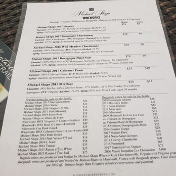 Michael Shaps Wineworks - Menu - Wineries Near Me - Charlottesville, Virginia