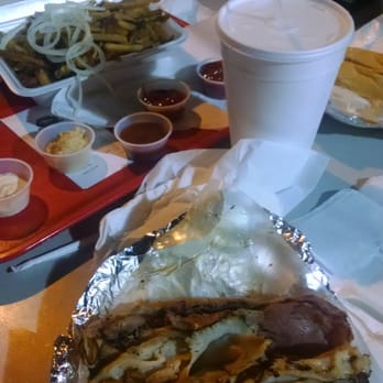 Chaps Pit Beef - The Raven with fries and large drink - Barbeque Near Me - Baltimore, Maryland