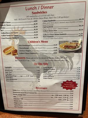 Menu photo 3 Pierson Family Restaurant Pierson, FL