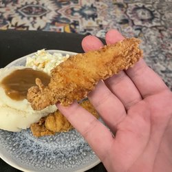 KFC - Lolol this weak tender is worse than some frozen off brand stuff from Walmart.