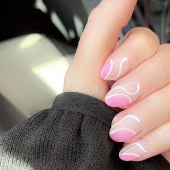 Amity Nail Spa - Pink and white nail design - Nail Salons Near Me - Arlington, Virginia