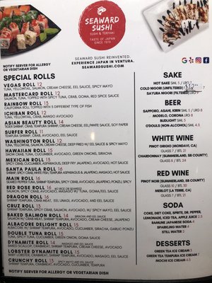 Menu photo 5 Seaward Sushi Ventura, CA Menu photo 5 Seaward Sushi Ventura, CA