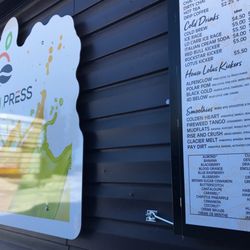 The Fresh Press - Business sign and menu