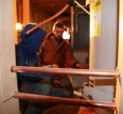 Mike & Wife Plumbing, Heating & Cooling Logo