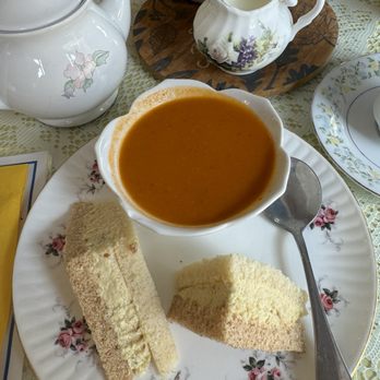 Pamela's - Tomato soup and half coronation sandwich. - Tea Rooms Near Me - Huntington Beach, California Pamela's - Tomato soup and half coronation sandwich. - Tea Rooms Near Me - Huntington Beach, California