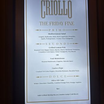 Criollo Restaurant - Menu changes daily. I ate there Thursday night. - New American Near Me - New Orleans, Louisiana
