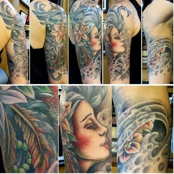Moth and Dagger Tattoo Studio - Half- sleeve done by Justin Davis - Tattoo Near Me - San Francisco, California