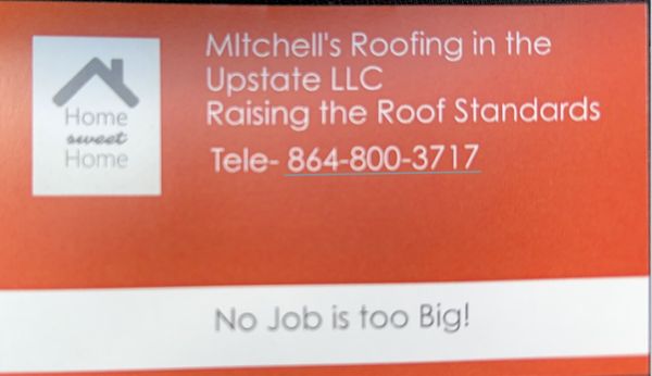 Mitchell’s Roofing in the upstate Logo