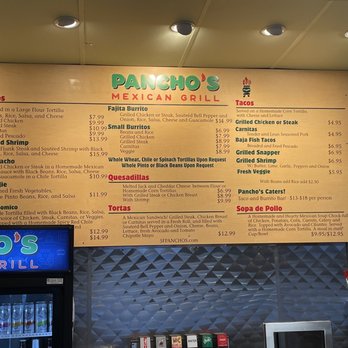 Pancho's Salsa Bar & Grill - Menu - Mexican Near Me - San Francisco, California