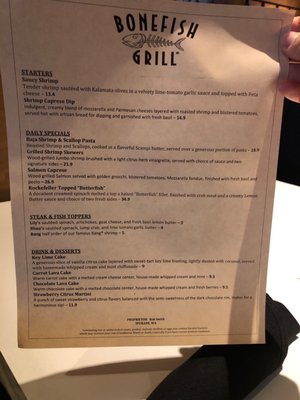 Menu photo 1 Bonefish Grill Spokane, WA