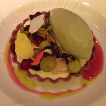 Marea - Crostata - market grapes, ricotta, honey, pistachio gelato - Italian Near Me - New York, New York Marea - Crostata - market grapes, ricotta, honey, pistachio gelato - Italian Near Me - New York, New York