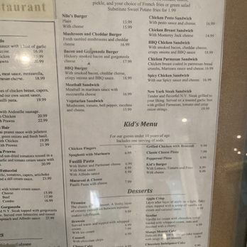 Nilo Restaurant - Sandwiches and Kid's Menu as of October 2025 - Italian Near Me - Danville, California