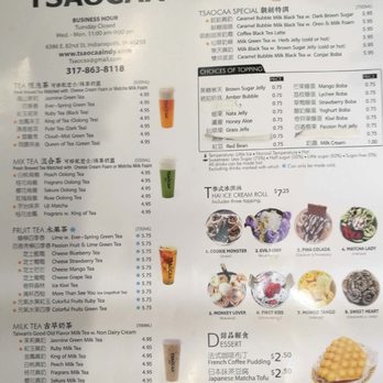 Tsaocaa - Full menu scan. - Ice Cream & Frozen Yogurt Near Me - Indianapolis, Indiana