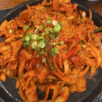 ARIA Korean Cuisine - Stir fried spicy pork combo (with veggie) ($43) - Korean Near Me - Ridgefield, New Jersey