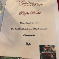 La Gloire de mon Père - Menu for our arranged lunch