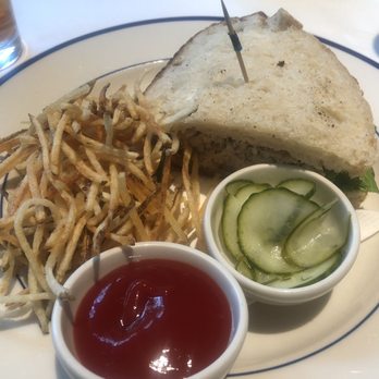 Clark's Oyster Bar - Shared tuna salad sandwich and the pickles...the pickles are so yummy! - Seafood Near Me - Aspen, Colorado Clark's Oyster Bar - Shared tuna salad sandwich and the pickles...the pickles are so yummy! - Seafood Near Me - Aspen, Colorado
