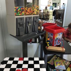 Peggy Sues Barber Shop - Offers kiddos toys and books. And quarter candy vending machines