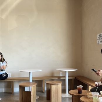 Arc Coffee - a cozy space with natural wood tones - Coffee & Tea Near Me - Buena Park, California