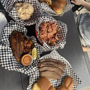 Satchmo's - Pulled pork, rolls, potato salad, coleslaw, blackened catfish and jambalaya, brisket - Cajun/Creole Near Me - Flagstaff, Arizona Satchmo's - Pulled pork, rolls, potato salad, coleslaw, blackened catfish and jambalaya, brisket - Cajun/Creole Near Me - Flagstaff, Arizona