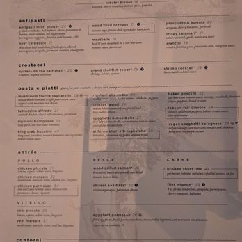 Bottiglia - Menu - Italian Near Me - Henderson, Nevada