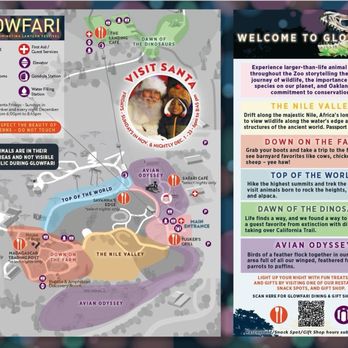 Glowfari - Map for 2024 - the Nile Valley very muddy, Down By The Farm has a play/climb with little critters - Zoos Near Me - Oakland, California