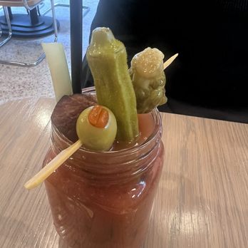 The Original - Bloody Mary with olive orca and Brussels sprout. And bacon! - Diners Near Me - Denver, Colorado The Original - Bloody Mary with olive orca and Brussels sprout. And bacon! - Diners Near Me - Denver, Colorado