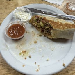 1/2 the burrito with the salsa that was delicious.