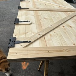 Lewis Auction - Barn door made from materials purchased at Lewis Auctions