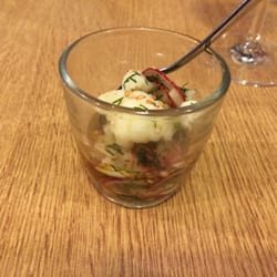 Monsieur Marius - Amuse bouche: écrevisses, chou-fleur et radis