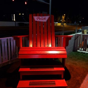 The Porch - Outside patio, giant adirondack chair. - Cocktail Bars Near Me - Tempe, Arizona