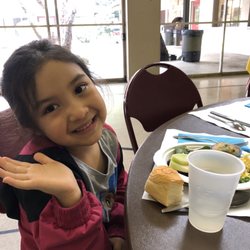 Church of the Brethren - Izabella enjoys one of many brunches that the Church of the Brethern offers to their congregation.