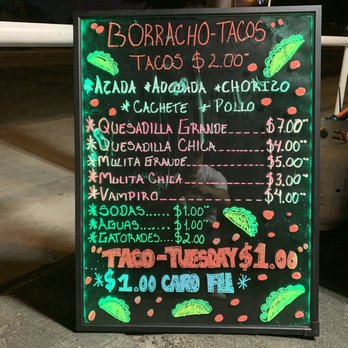 Borracho Tacos - Menu - Street Vendors Near Me - Fresno, California Borracho Tacos - Menu - Street Vendors Near Me - Fresno, California