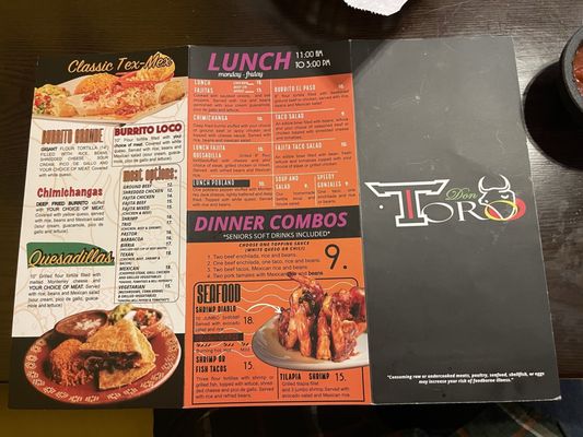 Menu photo 2 Don Toro Greenville, TX