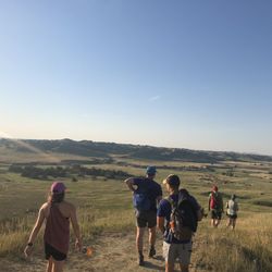 Sage Creek Campground - Overlook from the paths that go up the hill (campsite circle is on left, herd of bison on right)