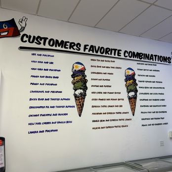Ben Scoops - Wall menu, but ask the owner he will recommend good combos. - Ice Cream & Frozen Yogurt Near Me - Torrance, California