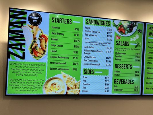 Menu photo 3 Zaman Mediterranean Fresh Denver, CO Menu photo 3 Zaman Mediterranean Fresh Denver, CO