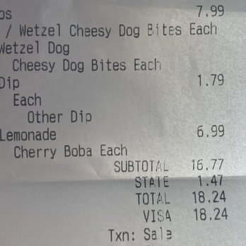 Wetzel's Pretzels - What a ripoff lol! - Pretzels Near Me - Lake Elsinore, California